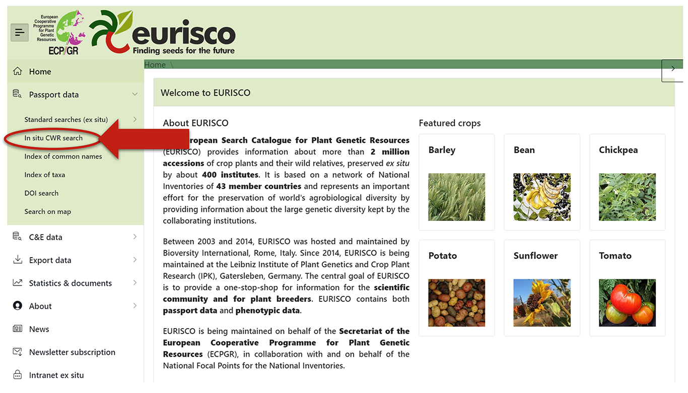 ECPGR: Data on <i>in situ</i> crop wild relatives are now available on  EURISCO